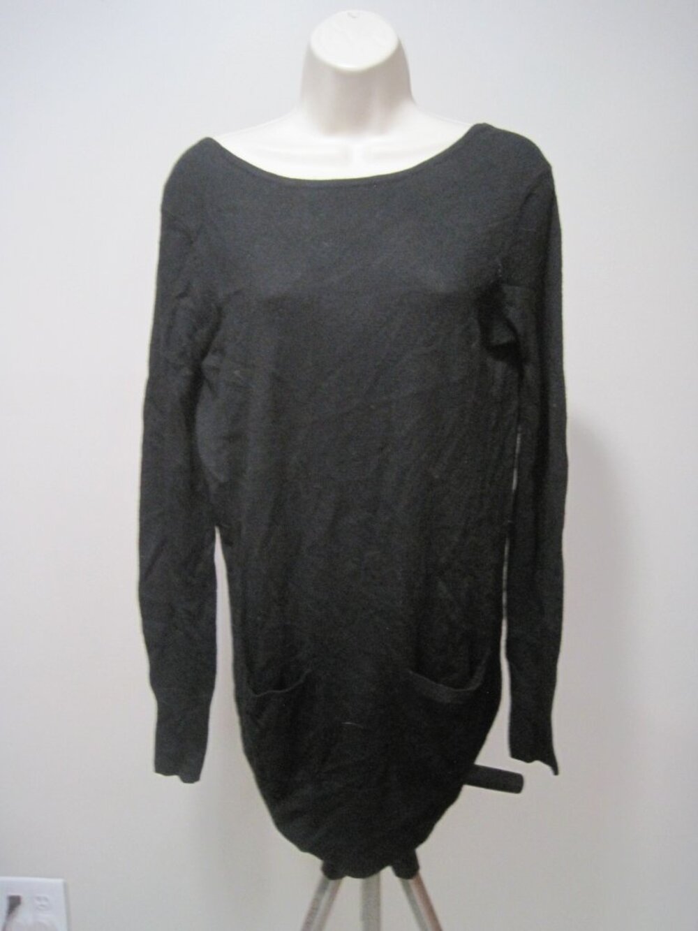 Jennifer Lopez Women's Size Small Black Long Sleeve Front Pockets Fitted Shirt